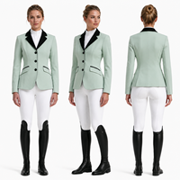 Veste d'équitation haute performance pour femme, blazer professionnel softshell pour l'équitation avec col en faux daim et plis au dos