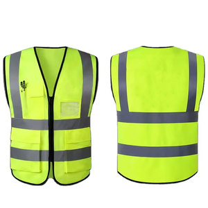 Hi-Vis Yellow Reflective Safety Vest Men's Breathable Polyester Casual Work Outerwear Summer Regular Fit Collarless - Product Image 6