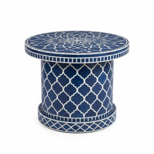 Luxury Green Bone Inlay <b>End</b> <b>Table</b> Handmade Resin Round Coffee <b>Table</b> Wholesale Indian Handicraft <b>Living</b> <b>Room</b> Accent Side <b>Table</b> - Product Image 4