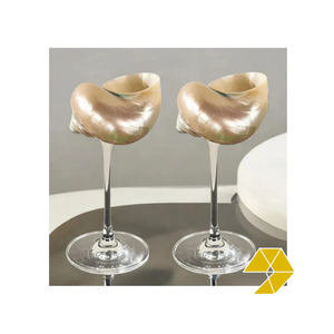 Verre à vin en forme de coquillage pour la décoration de la maison de plage, décoration de table inspirée de l'océan, divertissements estivaux, cadeau de boutique et bar à domicile - Product Image 1