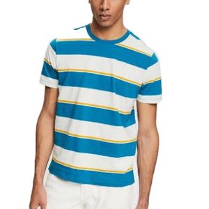 Camiseta de Hombre a Rayas de Nuevo Diseño, Cuello Redondo, Manga Corta, Cómoda, Nueva Llegada 2023, Camiseta de Hombre con Estampado Personalizado - Product Image 3