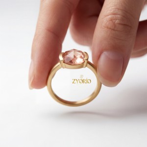 18K Gold Round Rose Cut Pink Lab Grown Diamond <b>Ring</b> Minimalist Bezel Set <b>Solitaire</b> Engagement <b>Ring</b> Women Luxury Custom <b>Ring</b> - Product Image 3