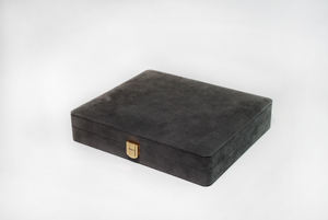 Organisateur de colliers japonais imprimé, rectangulaire à douze compartiments, style pelle à poussière, coins arrondis, en papier velours, 243x213x50mm - Product Image 4