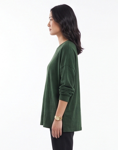 Camisetas de Algodón Jersey Bordadas de Manga Larga y Cuello Alto para Mujer al por Mayor, Estilo Deportivo Holgado, Estilo Urbano - Product Image 3