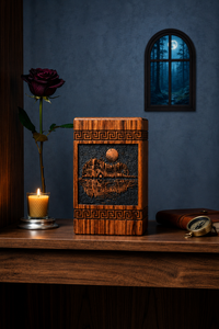 Wooden Cremation Urn 200 Cubic Inch Adult <b>Memorial</b> Keepsake <b>Box</b> Custom Design Fireplace Shrine Display - Product Image 3