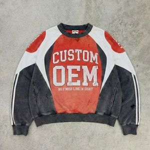 เสื้อสเวตเชิ้ตคอกลมทรงโอเวอร์ไซส์สำหรับผู้ชาย ผ้าหนา 400 GSM คุณภาพสูง สไตล์สตรีทแวร์ แบบสั่งทำพิเศษ (OEM) พิมพ์ลายดิจิทัล - Product Image 1