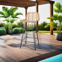 Robuster Rattan Bar Stuhl für Indoor Outdoor Bequem für Hotels Wohnzimmer Parks Villen Esszimmer Gartenmöbel