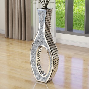 Vase de table haut de gamme en métal avec glaçure transparente craquelée – Support à fleurs moderne, élégant et luxueux pour l'affichage en hôtel - Product Image 6