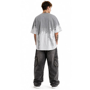 Camiseta Personalizada Extra Grande de 260 g/m², 100% Algodón Lavado con Ácido, Diseño Gráfico Desgastado, Camiseta Extra Grande para Hombre - Product Image 4