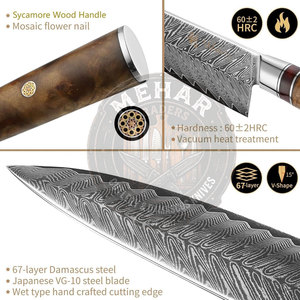Juego de Cuchillos de Cocina de Damasco de Buena Calidad y Diseño, Juego de Cuchillos de Cocina de Damasco Hechos a Medida a Bajo Precio - Product Image 2