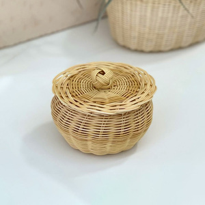 Rattan organizer box storage container <b>basket</b> natural weave boxes top quality <b>lidded</b> <b>baskets</b> - Product Image 3