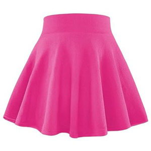 Falda plisada beige para niñas, tela tejida, mini falda acampanada lisa con bolsillos, ropa informal para la escuela - Product Image 6