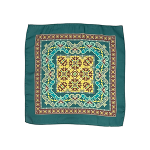 Pañuelo de bolsillo de lujo con estampado floral en color verde azulado |   Pañuelo de bolsillo de diseñador para hombre, accesorio de moda formal para bodas y fiestas, conjunto de ropa de boutique, regalo - Product Image 2