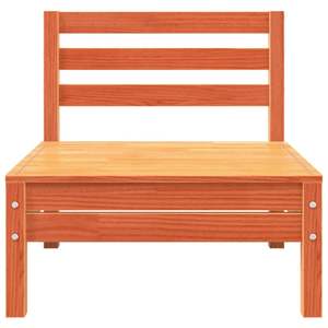 Grand canapé de jardin modulaire en pin massif brun ciré, mobilier d'extérieur confortable et élégant - Product Image 6