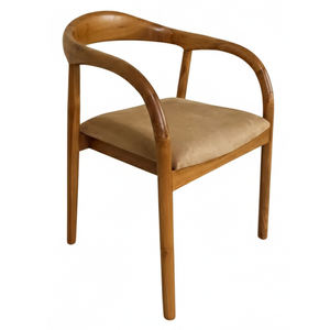 Chaise de salle à manger scandinave Selly en teck indonésien de qualité supérieure, avec pieds tournés, pour restaurant, cuisine, usage commercial, vente en gros - Product Image 1