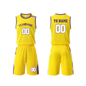 Ensemble de maillot de basket-ball unisexe, noir, rouge, bleu, couleur contrastée, débardeur sans manches, short, respirant, anti-transpiration, polyester - Product Image 5