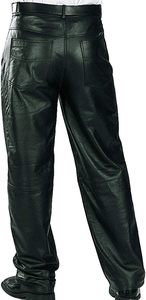 Pantalones de Cuero para Hombre, Diseño Sólido con Bolsillos, Corte Ajustado, Estilo Casual, Duraderos y Cómodos, de Lona para Uso Diario - Product Image 4
