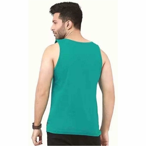 Camisetas sin mangas de cuello redondo OXLO de cuero para hombre, tallas grandes, sin costuras, de secado rápido, 100% algodón, antiencogimiento, camisetas interiores de corte alto, color liso, al por mayor - Product Image 5