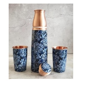 Enamel Finishing Hot Water Storage Direct <b>Drinking</b> Lemon Juice <b>Bottle</b> With Glass 100% Pure <b>Copper</b> Water <b>Bottle</b> - Product Image 1