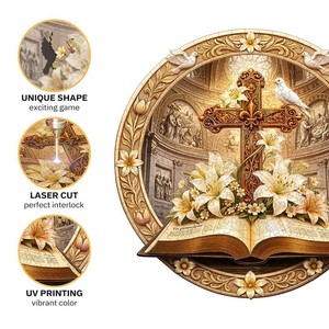 Caja de cuentas de oración de madera de cedro hecha a mano con diseño de rompecabezas - Venta al por mayor - Product Image 3