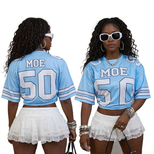 Maillot de football américain personnalisé style universitaire, tendance, ample, décontracté, coupe courte, avec impression de lettres personnalisée - Product Image 4