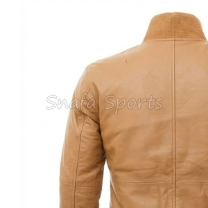 OEM Custom Winter Fashion <b>Shearling</b> <b>Bomber</b> Leather <b>Jackets</b> for Men With Custom Made Logo Design In Low Price - Product Image 6