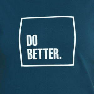 Camiseta de Cuello Redondo Azul Oscuro para Mujer con Estampado "Do Better", Casual, Manga Corta, 100% Algodón Jersey - Product Image 6
