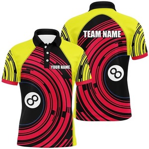 Camiseta de Polo Personalizada para Hombre, Manga Corta, Diseño de Billar con Impresión Digital, Secado Rápido, Tejido de Poliéster, Estilo Deportivo Informal - Product Image 4