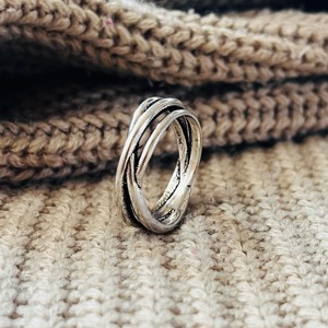 Multi Layer <b>Ring</b> Boho Wavy Brass <b>Finger</b> <b>Ring</b> Women Brass Ethnic <b>Ring</b> Oxidized Silver Finish - Product Image 4