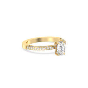Anillos de compromiso de diamantes cultivados en laboratorio HPHT CVD de diseño de lujo REYES para mujer, oro amarillo macizo de 14 quilates, joyería fina para mujer - Product Image 3