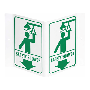 Panneau de signalisation de douche de sécurité Brady V, panneau durable haute visibilité pour les laboratoires et les sites industriels - Product Image 1