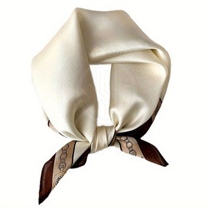 Silk Scarf Elegant Square Shape With Soft Fabric For Daily Outfit And Hair Styling Silk Scarf - Product Image 1