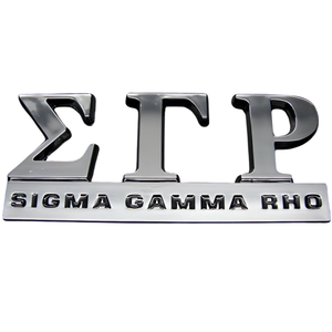 Emblema Cromado para Auto Sigma Gamma Rho, Calcomanía Metálica con Letras Griegas, Accesorio Elegante para Vehículo - Product Image 1