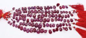 Cuentas facetadas de corindón rubí natural AAA en forma de pera, 8x11-12x14 mm, cuentas de rubí rojo en forma de pera para la fabricación de joyas - Product Image 2
