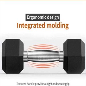 Mancuernas Hexagonales para Gimnasio en Casa, Recubiertas de Goma con Mango Metálico, 20 Libras en Pares o Individuales - Product Image 3