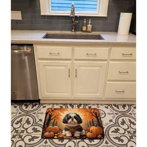 Shih Tzu Fall <b>Memory</b> <b>Foam</b> Bath Mat Machine Washable Anti-Fatigue Kitchen Rug Comfort <b>Cushion</b> Cover - Product Image 2