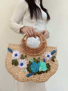 Colección de Bolsos de Mano Abiertos de Verano para Mujer, Hechos a Mano con Jacinto de Agua Natural, Ecológicos, Capacidad de 1-1.9L, Dos Modelos - Product Image 1