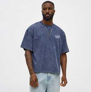 T-shirt vintage oversize pour homme en coton 100% lourd 280 g/m², personnalisable avec logo, écologique, séchage rapide, respirant - Product Image 1