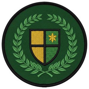 Insignia de Blazer Bordada Verde y Amarilla con Escudo de Estrella Dorada y Corona de Laurel para Uniforme de Logia, Ropa y Distintivos Masónicos Personalizados - Product Image 1