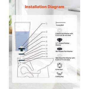 Kit Universal de 2 Tornillos de Acero Inoxidable de Alta Resistencia para Tanque de Inodoro, Repuesto para Todos los Inodoros - Product Image 1
