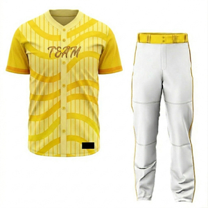 ชุดเบสบอลโพลีเอสเตอร์ทนทาน เสื้อและกางเกงเบสบอล ชุดพิมพ์ลายแบบซับลิเมชั่นตามสั่ง สำหรับทีมกีฬา ขายส่ง - Product Image 4