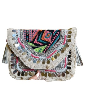 Indian Banjara Gypsy Coin Bag Embrague tradicional Bordado Shoulder Sling Bags mejor bolso de mano de noche para mujeres POR ARTESANÍA DE LUJO - Product Image 1
