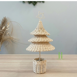 2026 Mejor Soporte de Árbol de Navidad Boho de Ratán Hecho a Mano Ecológico al por Mayor con Adorno de Estrella, de Fibra Natural, para Decoración Navideña de Sala de Estar - Product Image 2