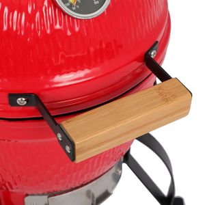 13-Inch Portable Outdoor Charcoal <b>BBQ</b> Grill Kamado Style <b>Ceramic</b> Cooker Temperature Control Vent Rack for Patio Backyard Camping - Product Image 4