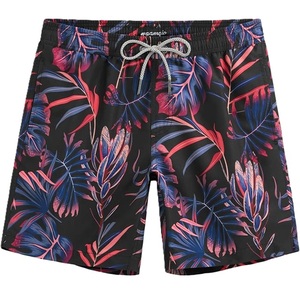 Shorts de bain pour hommes en polyester tissé avec bordure contrastante, imprimé AOP, élastique en nylon, séchage rapide, décontracté, fournisseur du Bangladesh - Product Image 6