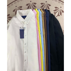 เสื้อเชิ้ตผ้าฝ้ายลินินลำลองสำหรับผู้ชาย ขายส่ง สวมใส่สบาย ระบายอากาศได้ดี พร้อมโลโก้ปักลายม้าเล็ก - Product Image 1