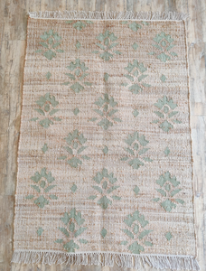Alfombra Kilim Moderna Tejida a Mano de Yute, Ecológica, Antibacteriana, Antideslizante, Apta para Mascotas, con Diseño Floral en Tonos Tierra, Fibra Natural Sostenible - Product Image 3