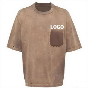 T-shirt Homme Personnalisé avec Logo OEM, 300 g/m², Grammage Lourd, Lavage Acide, Manches Courtes, Col Rond, Coupe Oversize, Tricoté, Numérique, Vierge pour Homme - Product Image 1