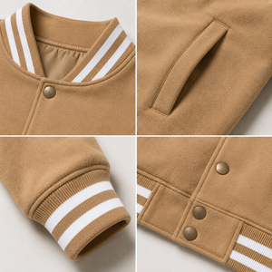 Premium Canvas Varsity Jacket Plain Dyed Breathable Lightweight Winter Outerwear Soft Inner Comfort Stylish <b>Athletic</b> Daily - Product Image 6