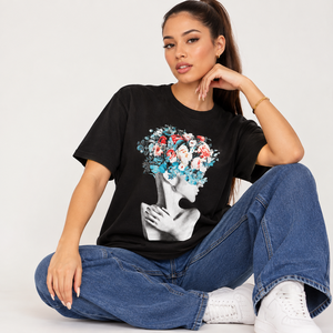 Camiseta de Mujer con Estampado Personalizado, Camiseta Informal de Poliéster y Algodón con Diseño Gráfico, Ropa Personalizada OEM para Uso Diario - Product Image 3